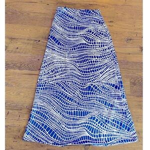 New York & Co🔹Sapphire Blue🔹Croc Geometric Design Maxi Skirt XS